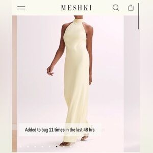 COPY - Meshki Claire Satin Drape Back White Maxi Dress